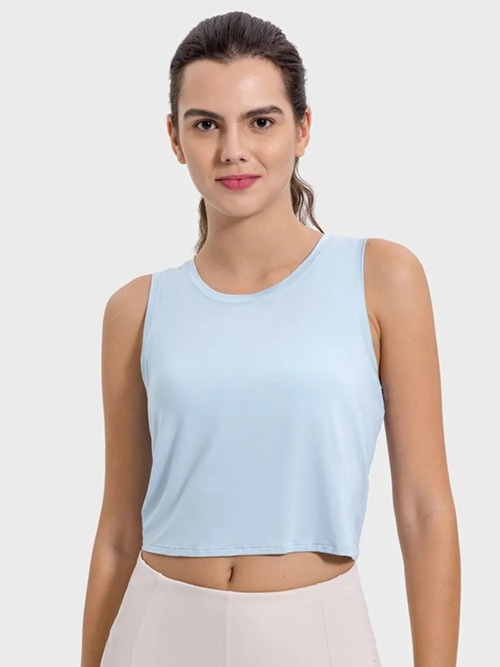 Drawstring Cutout Round Neck Active Tank - V.I.P Digital Presence
