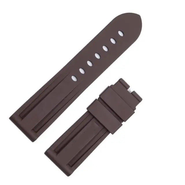 Panerai sea rubber watch strap original butterfly buckle folding buckle waterproof rubber silicone strap men's 22 24mm - V.I.P Digital Presence