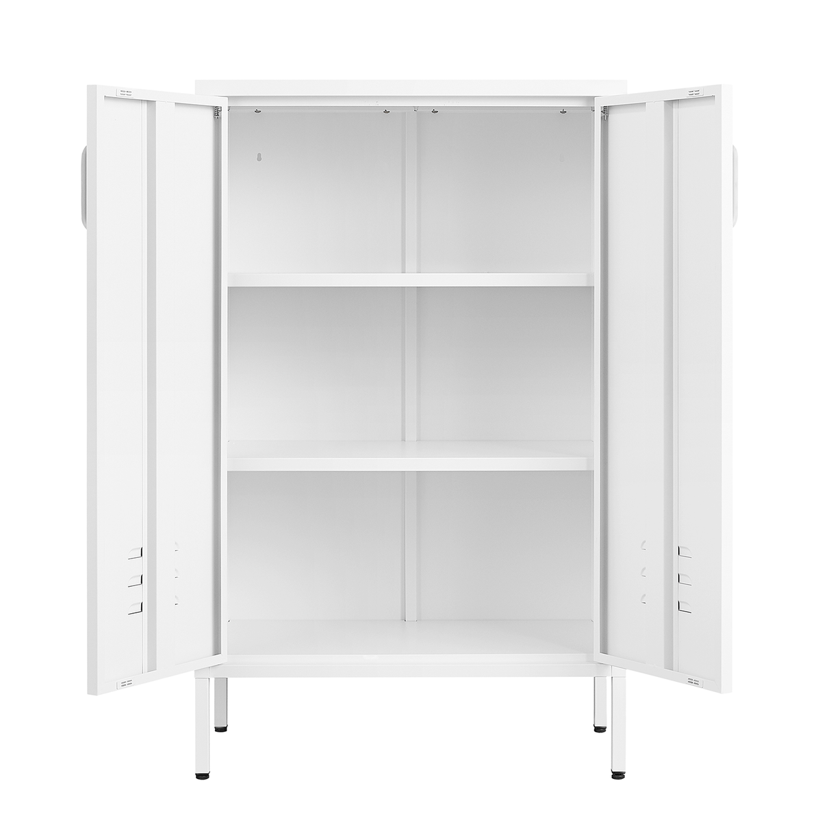 Steel storage cabinet, double door miscellaneous storage cabinet, 2 movable partitions white - V.I.P Digital Presence