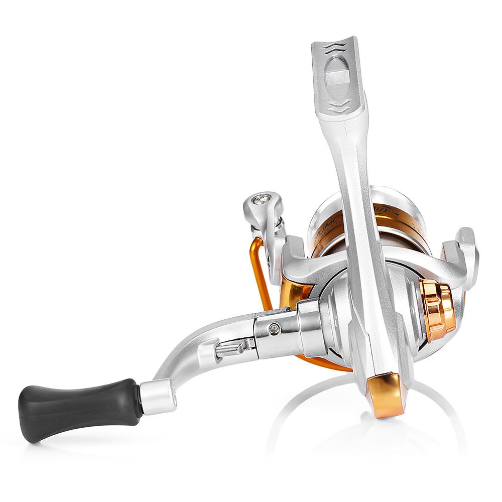 Carrete de pesca giratorio de metal ligero YUMOSHI 12BB 5.5:1