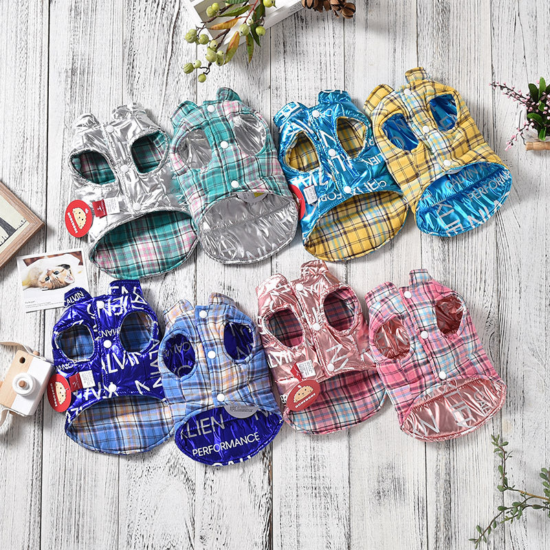 Ropa nueva para perros de otoño e invierno, chaleco de ambos lados, chaleco de pelea para cachorros y gatos.