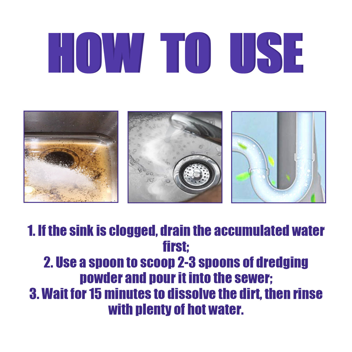 JAKEHOE Pipe Dredge Powder, Household Kitchen And Bathroom Drain Water Clogging Dredging Deodorizing Pipe Cleaning Powder - V.I.P Digital Presence