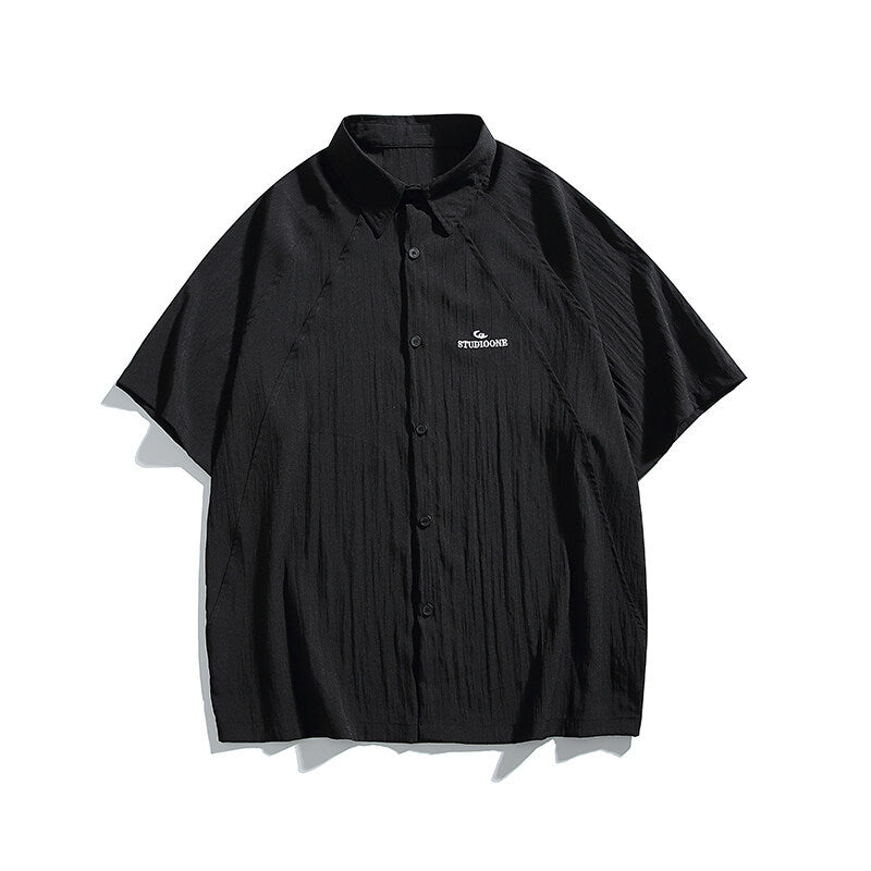 Pocket embroidery workwear short sleeved shirt men's and women's loose half sleeved shirt - V.I.P Digital Presence