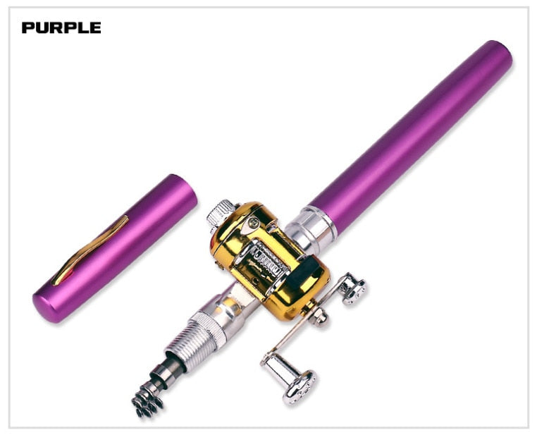 Portable Pocket Telescopic Mini Fishing Rod Pole Pen Shape Folded Fishing Rod With Reel Wheel For Outdoor River Lake Fishing - V.I.P Digital Presence