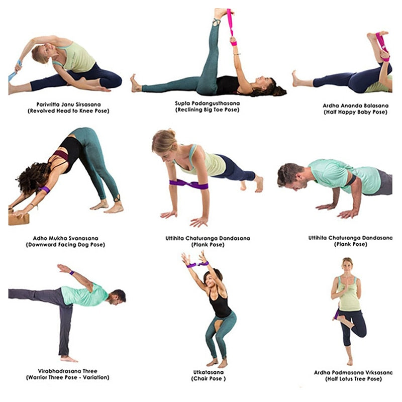 Yoga Stretch Strap Belt 8-shaped Women Pull Up Bands Belt Rope for Wrist Training Gym Pilates Physical Therapy Fitness Equipment - V.I.P Digital Presence