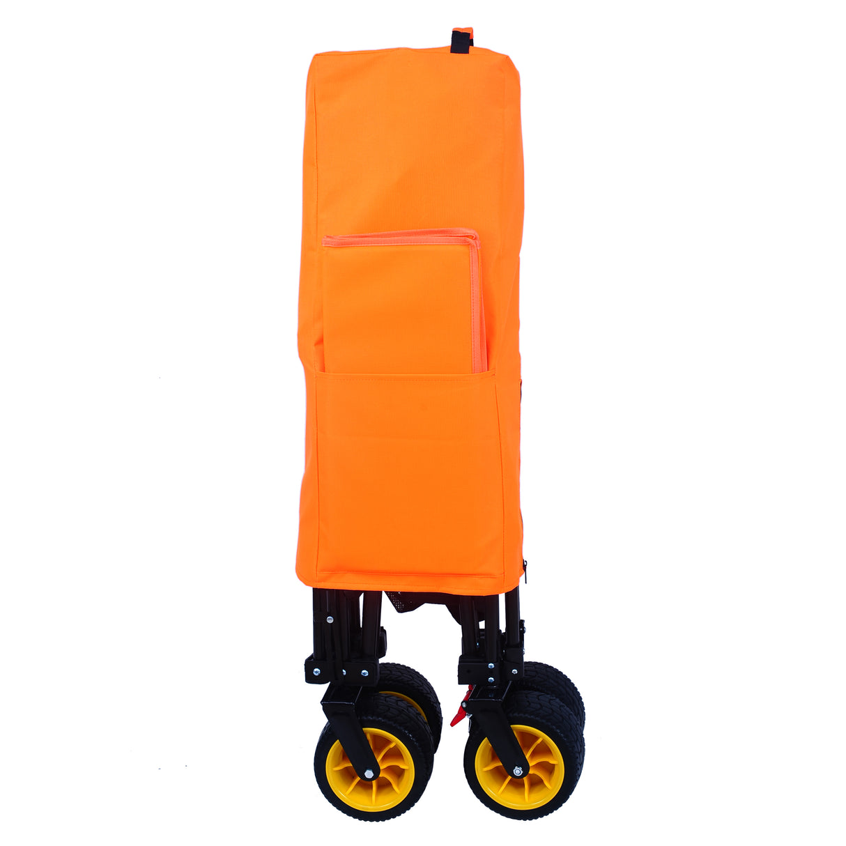 Big large capacity Folding cart Extra Long Extender Wagon Cart Folding Wagon Garden Shopping Beach Cart (black +orange) - V.I.P Digital Presence