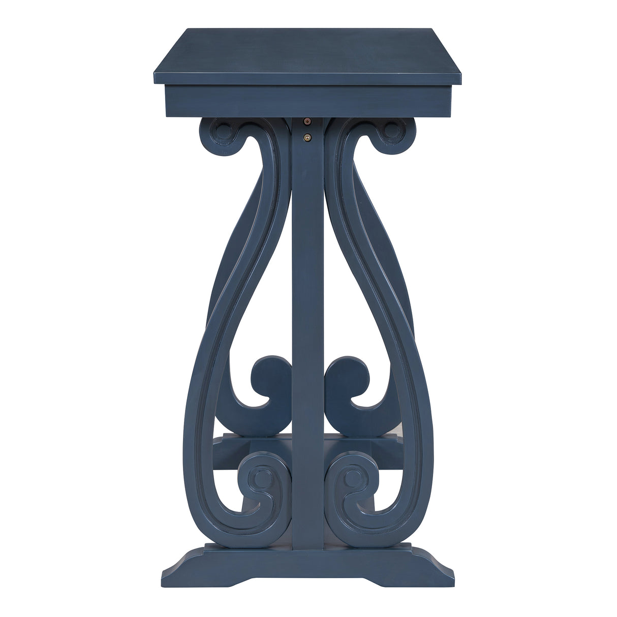 48-Inch Rustic Vintage Console Table --- Farmhouse Style Entryway Table with Open Shelf and Sturdy Construction (Navy) - V.I.P Digital Presence