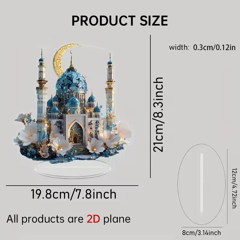2025 Ramadan 2D Acrylic Moon - Castle Ornament. Eid Al - fitr Decoration, Muslim Home & Party Gift. - V.I.P Digital Presence