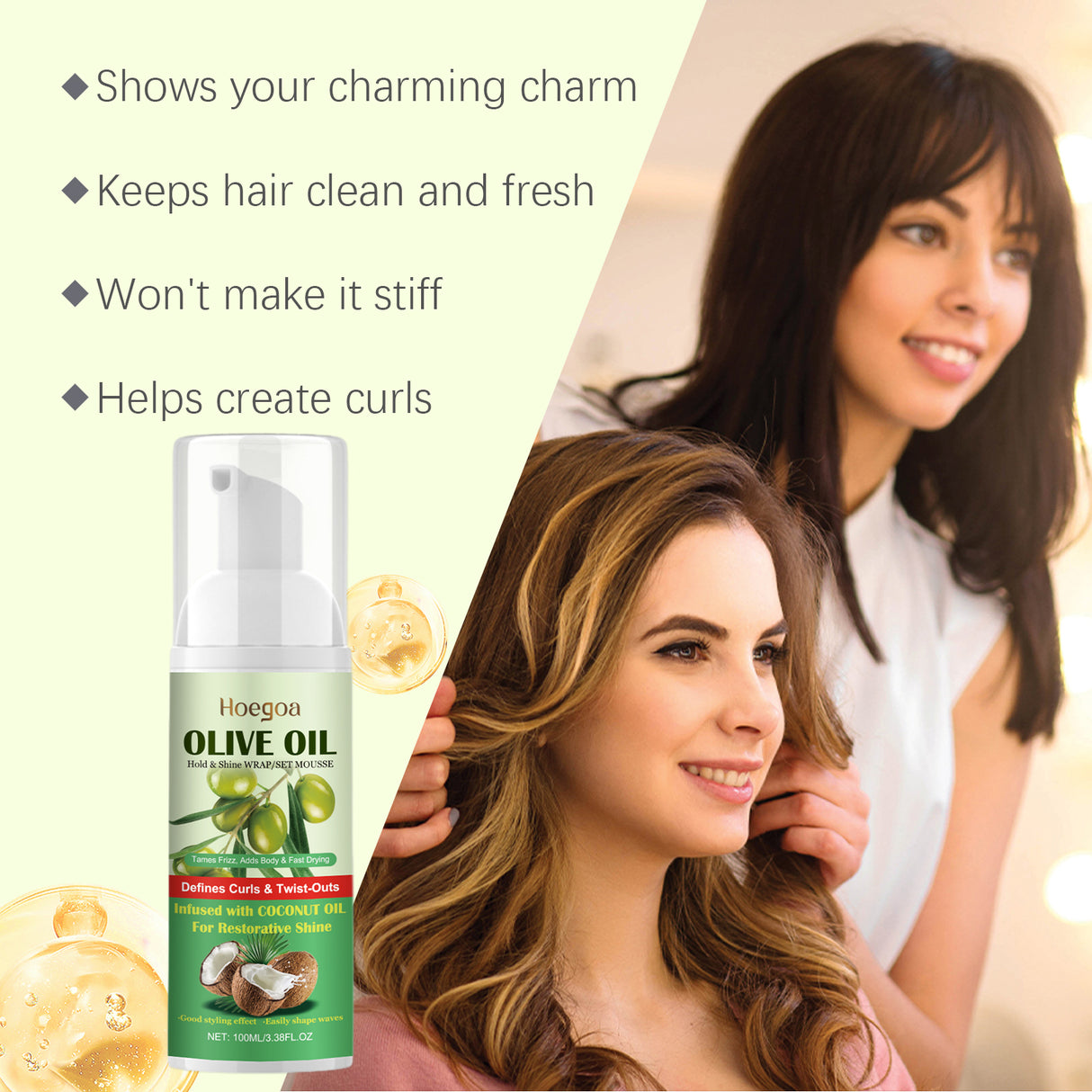 Hair Styling Foam Mousse Refreshing Oil Control Light Protection Volume Fluffy Long-Lasting Styling Dry Hair Mousse - V.I.P Digital Presence