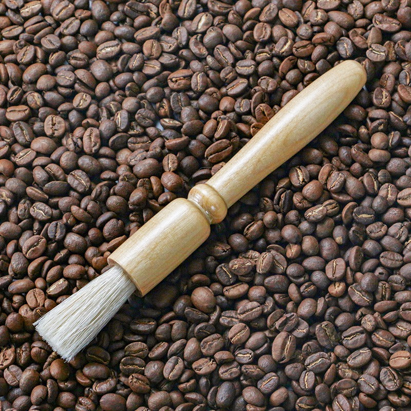 Coffee powder cleaning brush pig hair solid wood residue round head brush coffee machine bean grinder cleaning brush - V.I.P Digital Presence