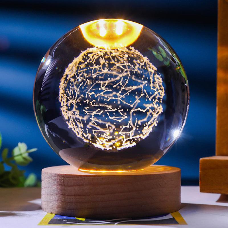 Starry Sky 3D Micro Landscape Crystal Ball Home Desktop Creative Interior Carving White Crystal Ball Ornament Craft Gift product - V.I.P Digital Presence