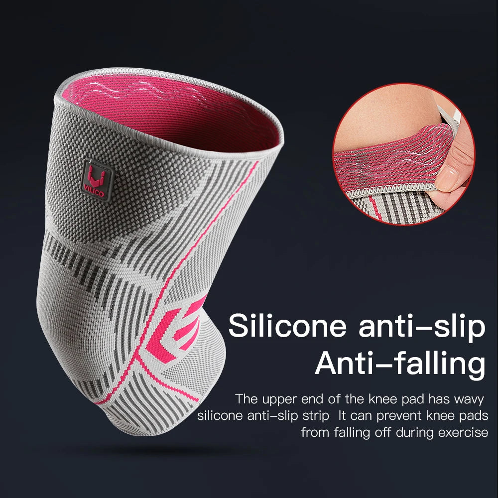 Outdoor sports cycling running basketball knee pads knitted high elasticity comfortable silicone anti damage protective gear - V.I.P Digital Presence