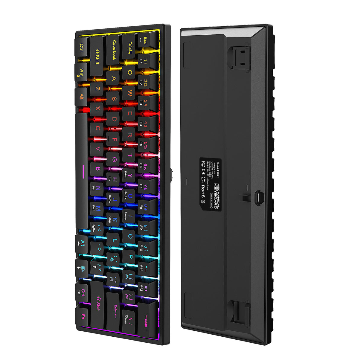 Plug in mechanical keyboard with blue shaft and 61 keys, mini portable wired detachable mechanical keyboard for esports - V.I.P Digital Presence