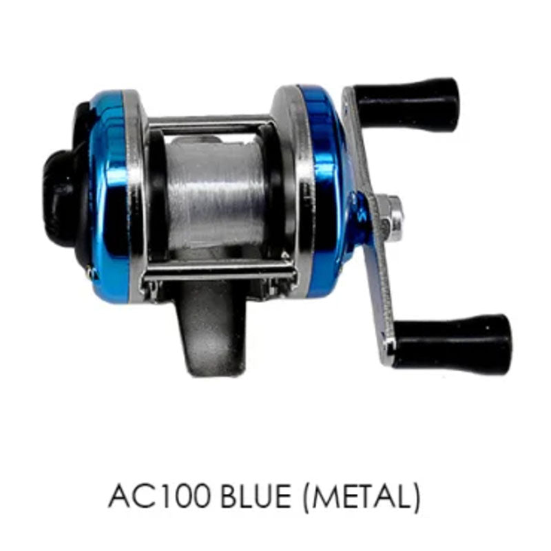 Mini rueda de pesca de tambor de metal/plástico, carrete de pesca portátil para invierno en hielo con alambre, accesorios de pesca para exteriores