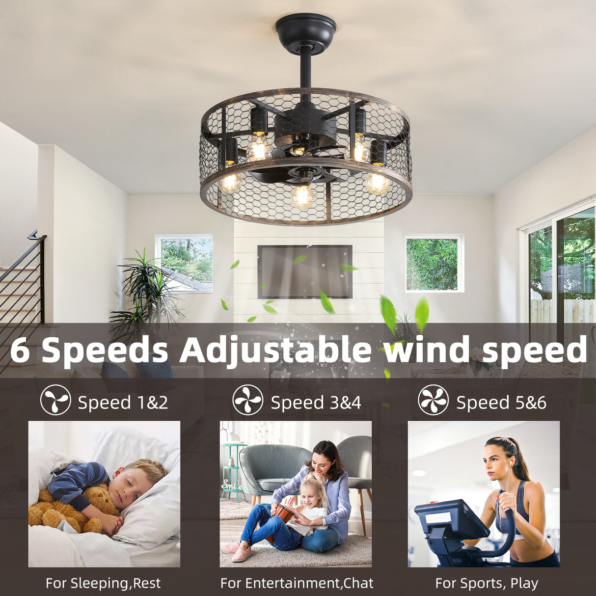 19.7In Classic Ceiling Fan with Light - V.I.P Digital Presence