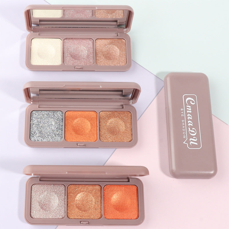 CmaaDu Three Color Mashed Potato Eye Shadow Fairy Plate Earth Color Moonlight Eye Shadow Color - V.I.P Digital Presence