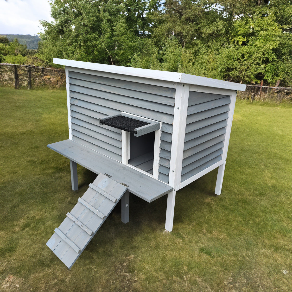 Outdoor Breathable Cat House for Outside Cats,Cat Shelter for Feral Cats with Escape Door,Porch Deck - V.I.P Digital Presence