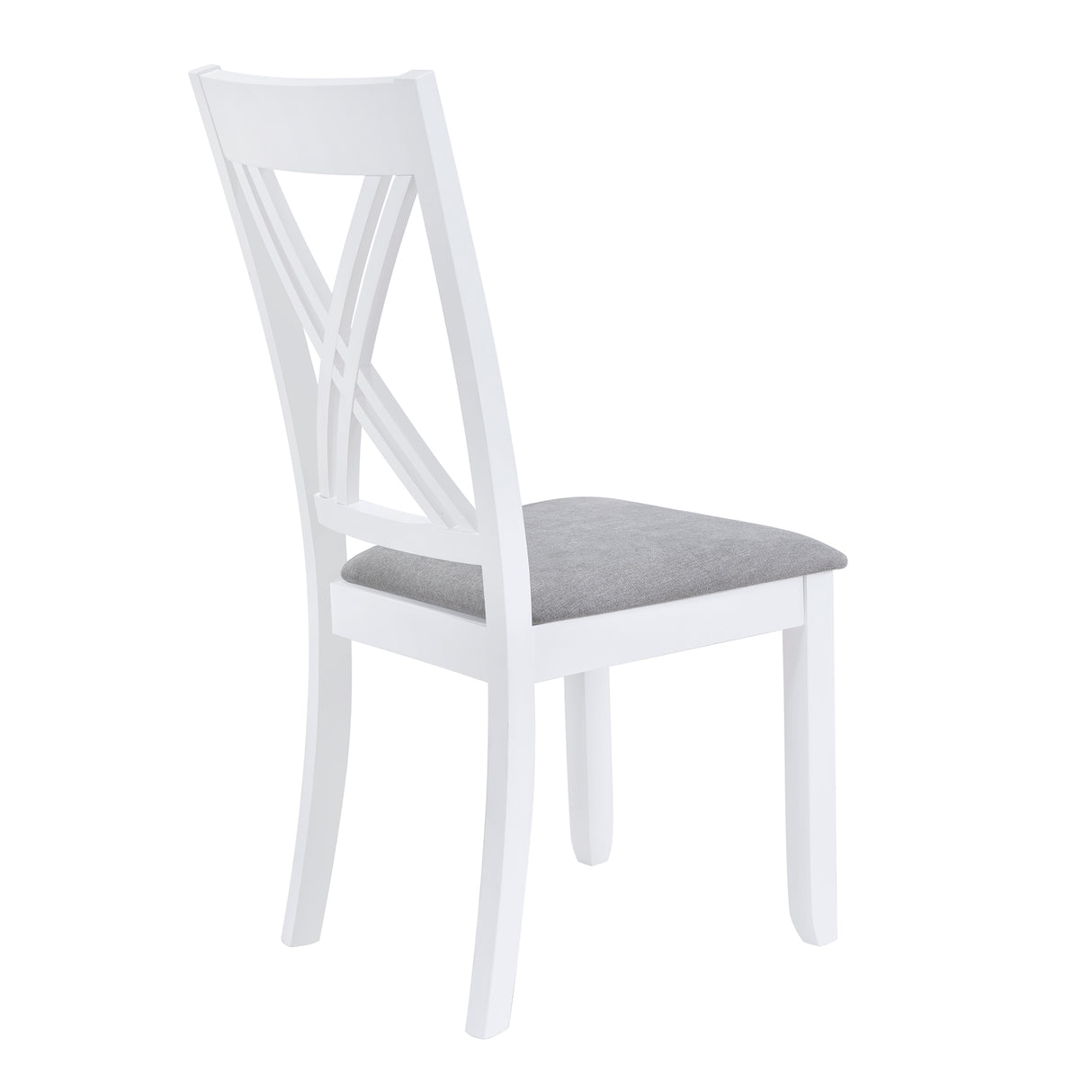 TOPMAX Rustic Minimalist Wood 5-Piece Dining Table Set with 4 X-Back Chairs for Small Places White