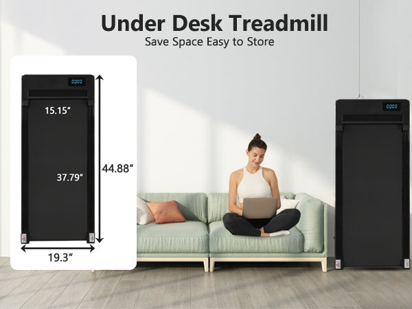 New 8.10 Walking Pad Under Home Desktop Treadmill -2.5HP Walking Treadmill 0.6-4MPH 300LBS Capacity Remote Control Battery - V.I.P Digital Presence