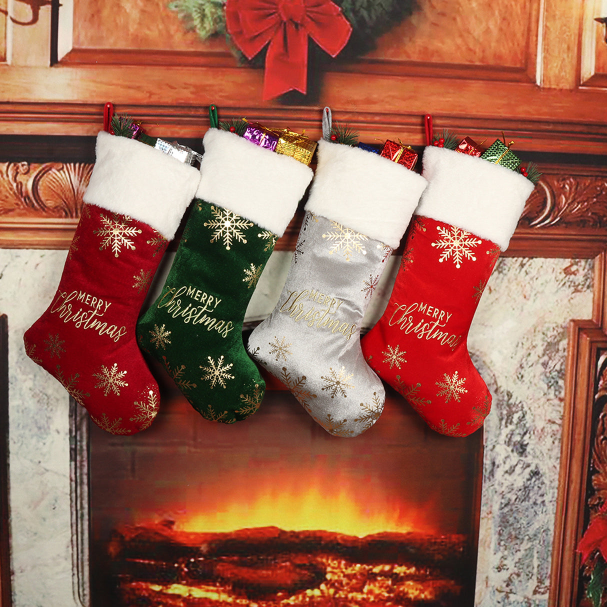Christmas Stocking Decorations Embroidered Decorations Christmas Hot Stamped Socks - V.I.P Digital Presence