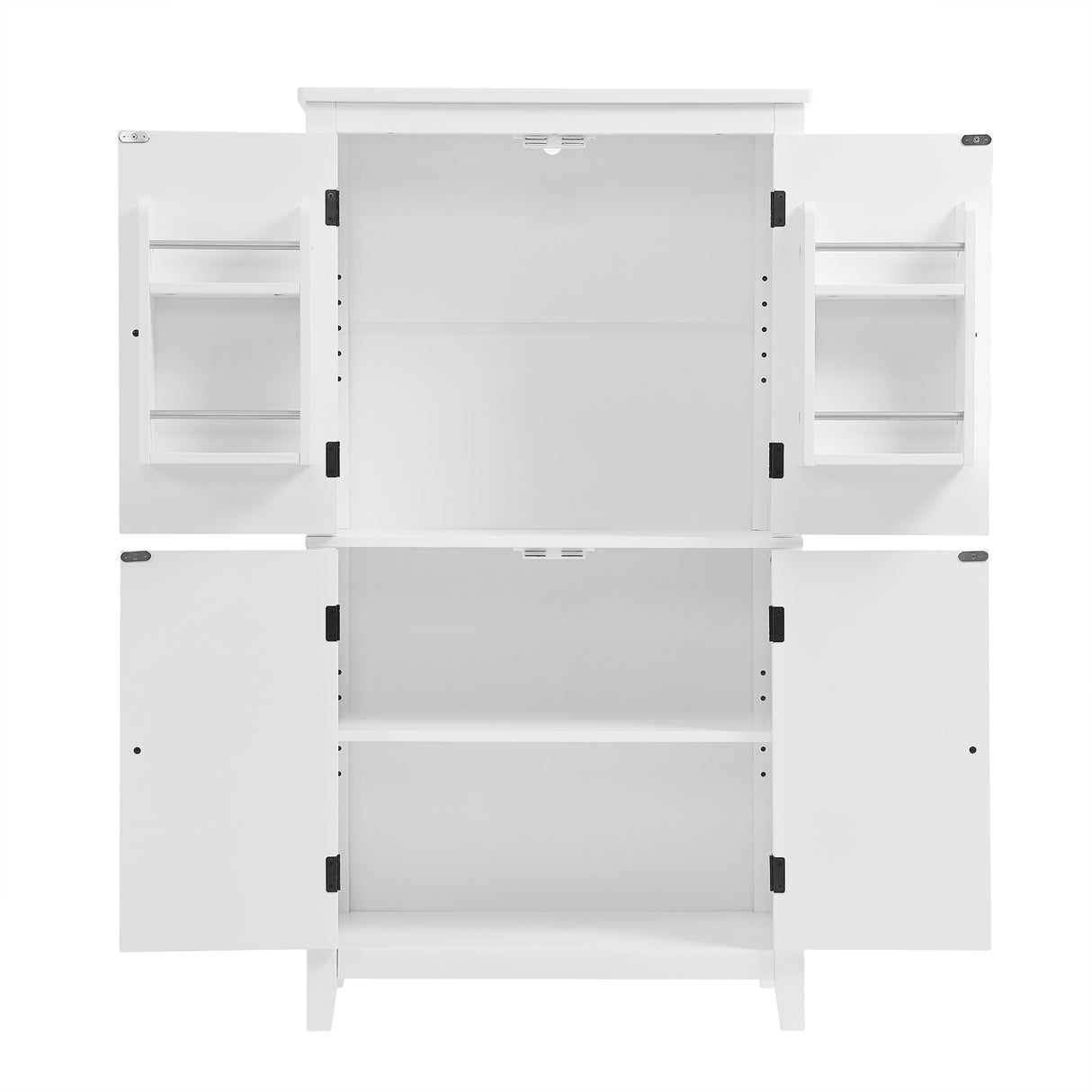 Bathroom floor storage cabinet, bathroom storage unit, 4-door independent cabinet, adjustable shelf, adaptive shelf, white - V.I.P Digital Presence