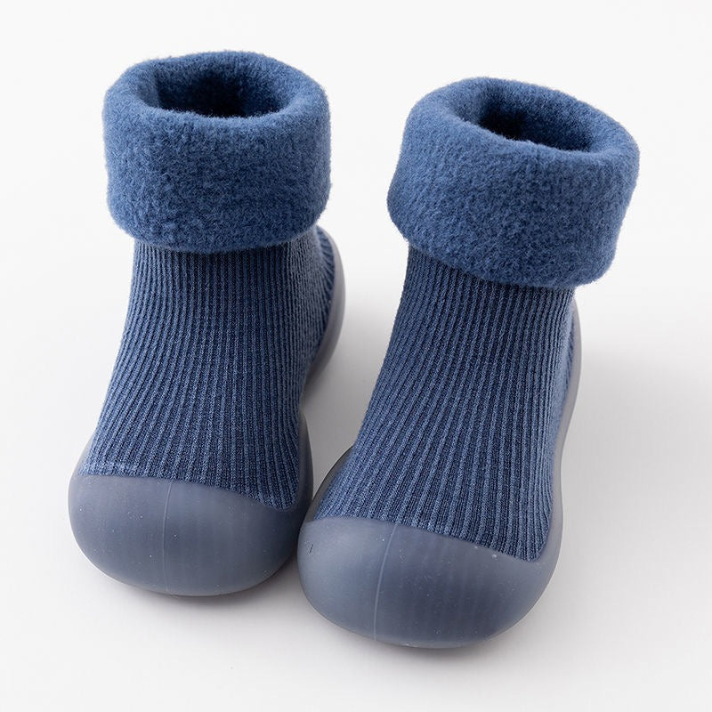 Baby walking shoes in autumn and winter with plush and thickened soft soles, non slip, pure cotton floor socks for both boys and girls to keep warm - V.I.P Digital Presence