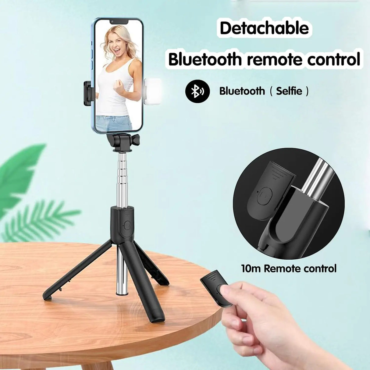 Selfie Stick with Fill Light Extendable Selfie Stick Tripod with Wireless Remote and Phone Holder Group Selfies For All phones - V.I.P Digital Presence