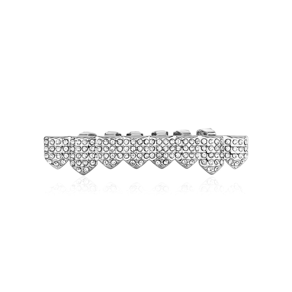 Real gold electroplated gold tooth set eight tooth full diamond hip hop tooth set tee grills - V.I.P Digital Presence