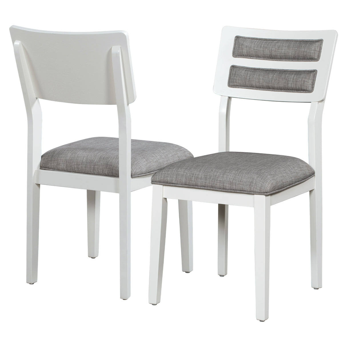TREXM Classic and Traditional Style 6 - Piece Dining Set, Includes Dining Table 4 Upholstered Chairs & Bench (White+Gray)