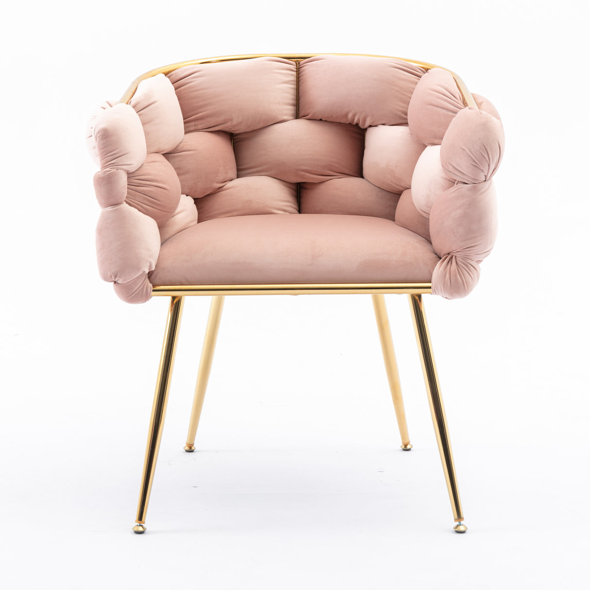 Luxury modern simple leisure velvet single sofa chair bedroom stool manicure table back chair pink set of 2 - V.I.P Digital Presence