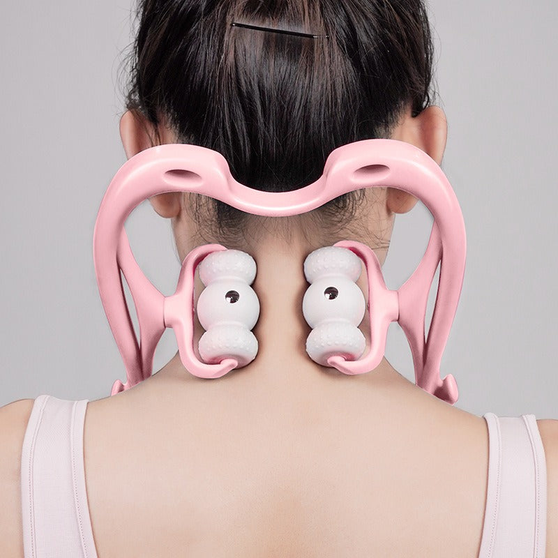 Cervical Massager Manual Massage Neck and Shoulder Massager Six Wheel Massager Neck Clamp Divine Tool - V.I.P Digital Presence