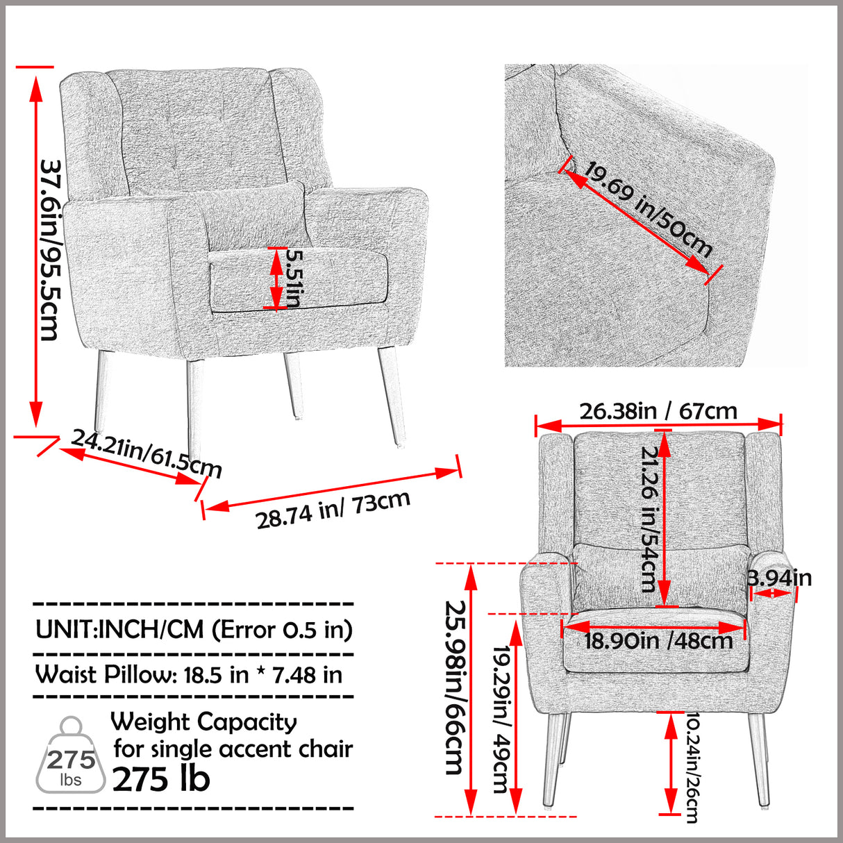Modern Accent Chair Upholstered Foam Filled Living Room Chairs Comfy Reading Chair Mid Century Modern Chair (Blackish Green) - V.I.P Digital Presence