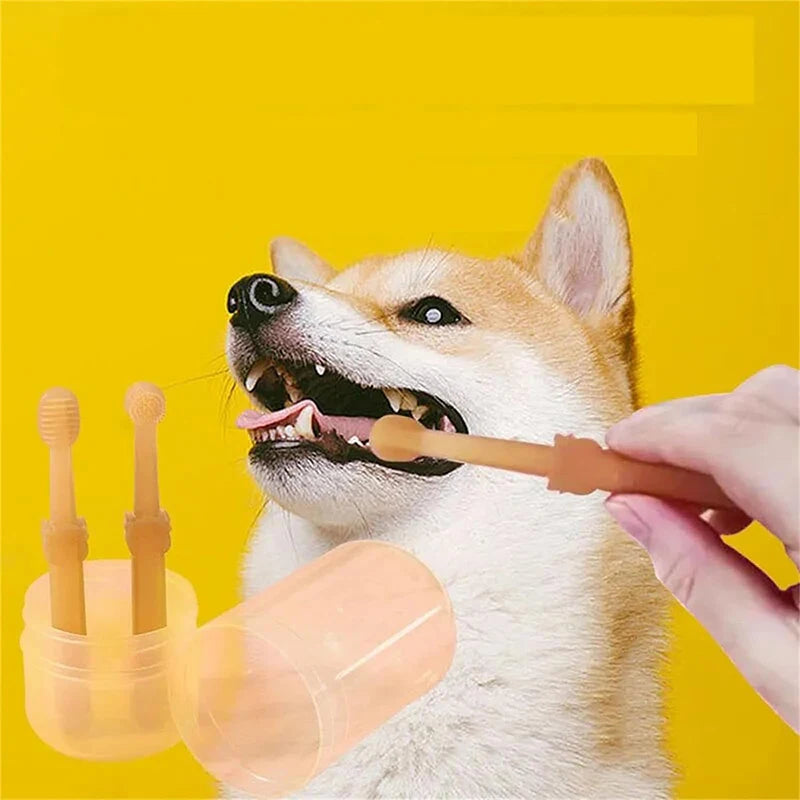 Teeth Whitening Dog Cat Silicone Soft Toothbrush Oral Care Puppy Toothbrush Toothpaste Pet Kit Teeth Cleaning Pet Supplies - V.I.P Digital Presence