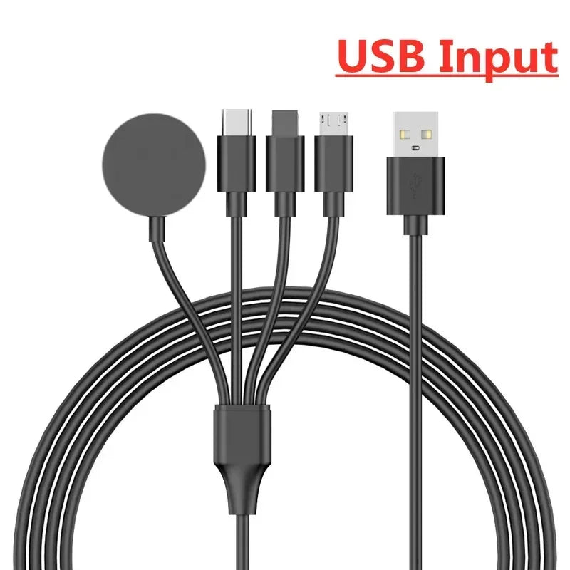 Mobile watch compatible with Apple iWatch four in one wireless charging cable digital wireless charger round four in one - V.I.P Digital Presence