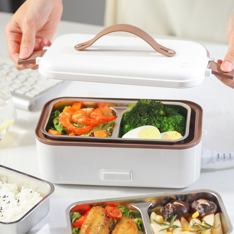 Electric lunch box stainless steel liner portable plug-in small insulation lunch box home heating lunch box steaming rice artifa - V.I.P Digital Presence