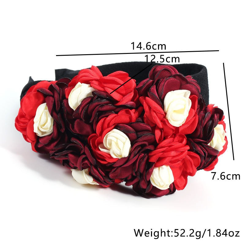 Fashionable design side three-dimensional flower handmade fabric headband headband - V.I.P Digital Presence