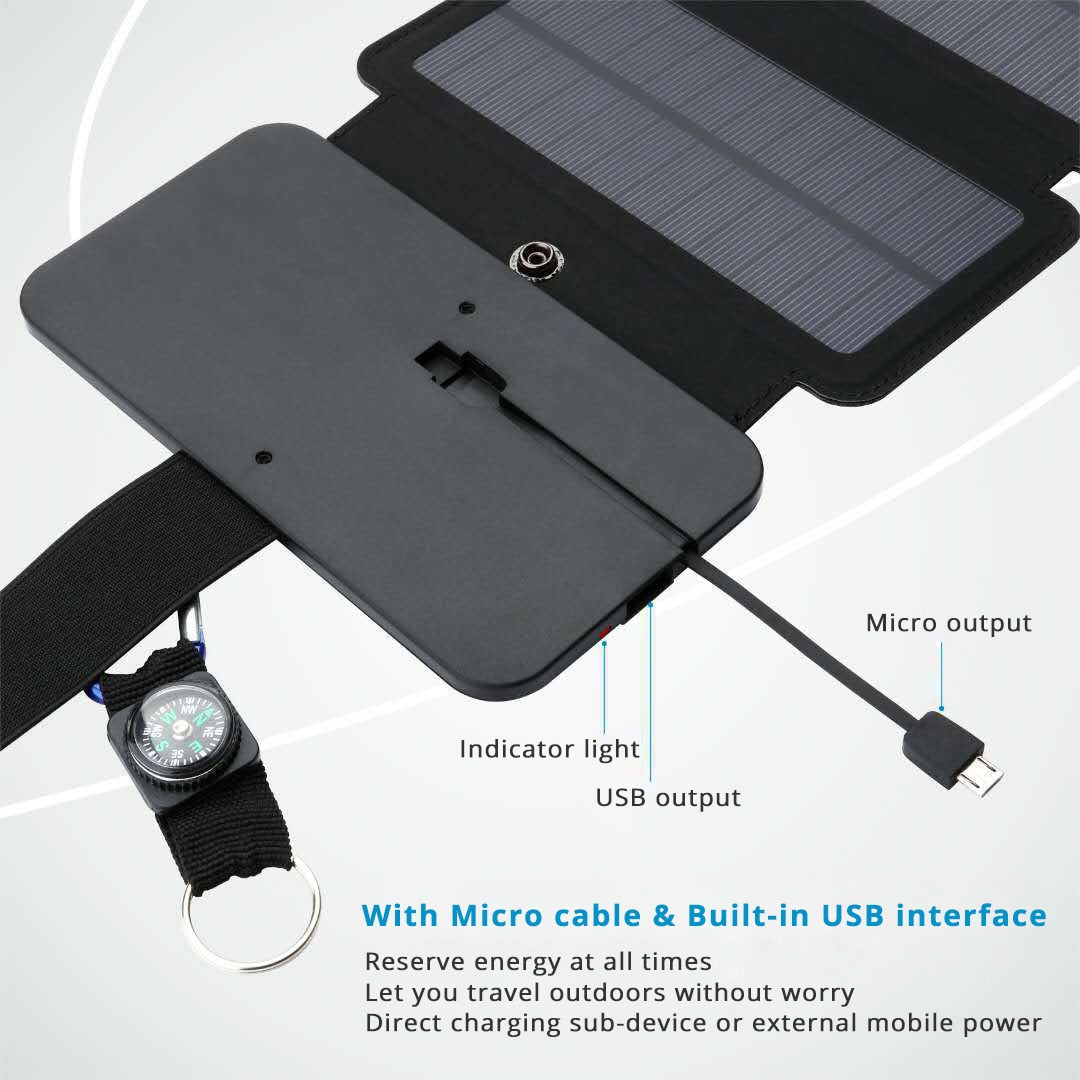 Lerranc Portable Folding 10W Solar Panels Charger 5V 2.1A USB Output Solar Cells for Cellphones Outdoors - V.I.P Digital Presence