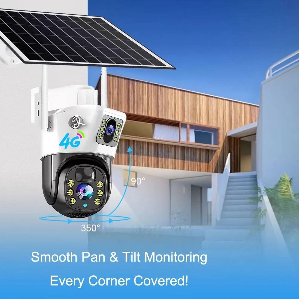 V380PRO 4G Solar Camera 4MP Dual Lens Home Security Camera With Solar Panel - V.I.P Digital Presence