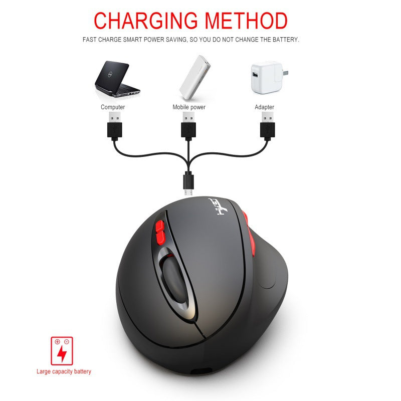 2.4G wireless mouse rechargeable vertical mouse with 7 buttons ergonomic design - V.I.P Digital Presence