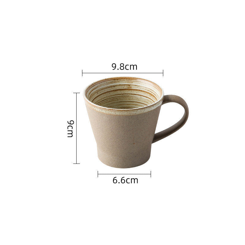 Coarse pottery coffee cup and plate set creative handmade retro coffee cup artistic cup plate milk cup - V.I.P Digital Presence