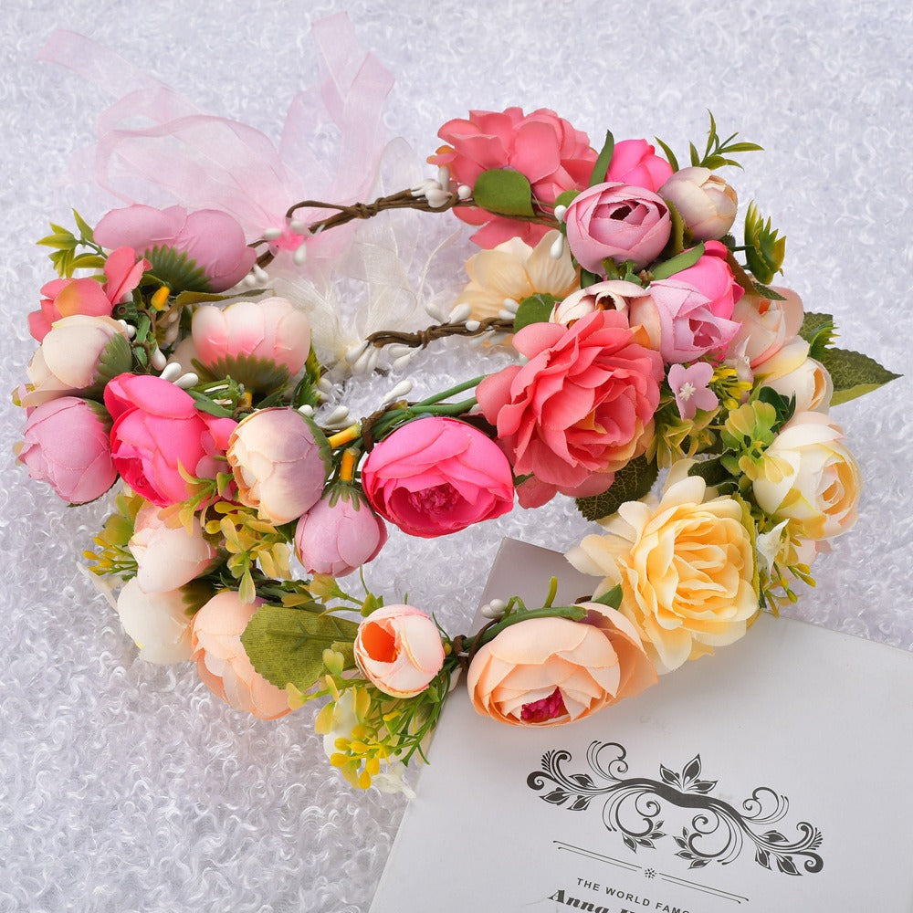 Bohemian floral hairband bride photo shoot bride hair accessories - V.I.P Digital Presence