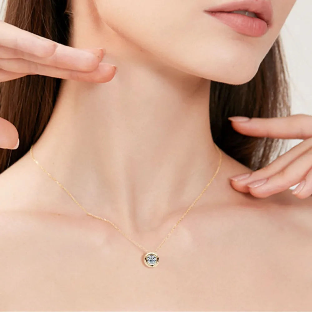 1 Carat Moissanite 925 Sterling Silver Necklace - V.I.P Digital Presence