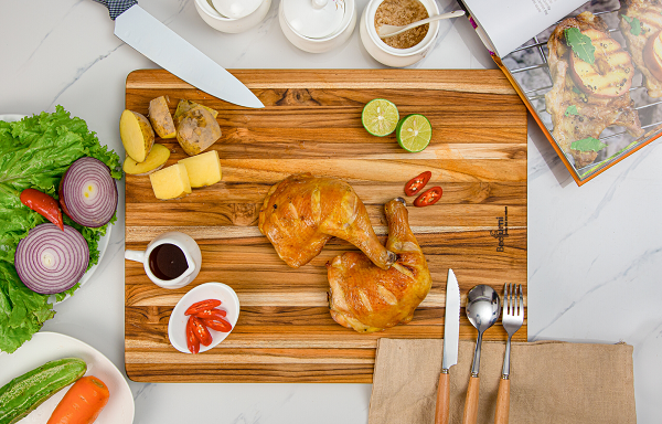 Teak Cutting Board Natural + Solid Wood + 5 Pieces 18 INCH, Pack of 5 Pieces - V.I.P Digital Presence