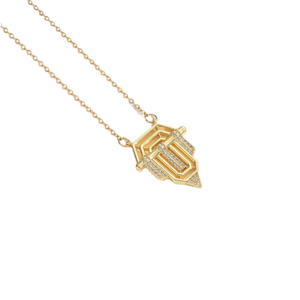 Roman retro flag design pendant necklace for women's collarbone chain - V.I.P Digital Presence