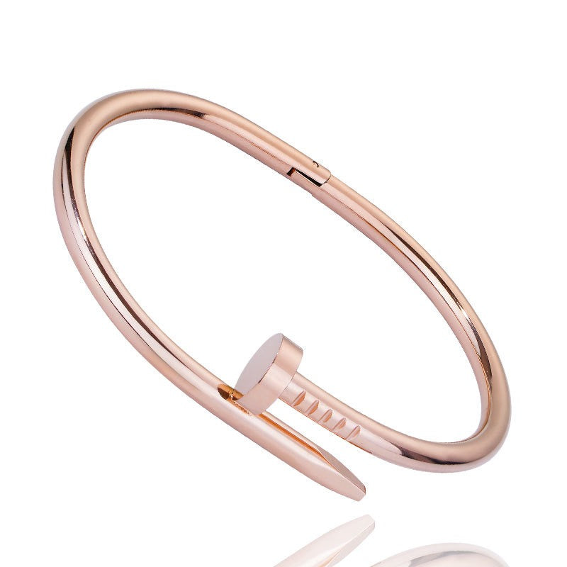 Diamond titanium steel bracelet for women, light luxury, non fading card home nail bracelet - V.I.P Digital Presence