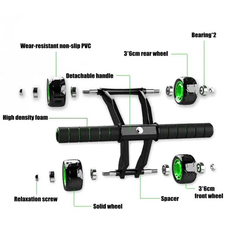 New Design Foldable Abs Plastic Abdominal 4 Wheel Exercise Wheel Abdominal Set Kit Gym Equipment - V.I.P Digital Presence