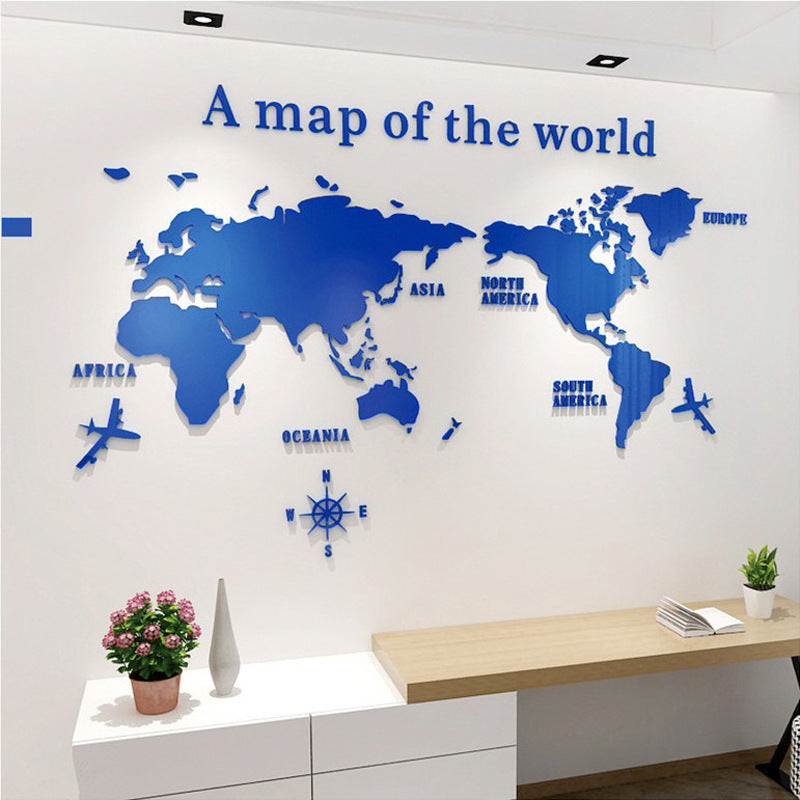 Creative Home Background Wall Stickers Acrylic 3D Wall Stickers Living Room TV Background M70- Map - V.I.P Digital Presence