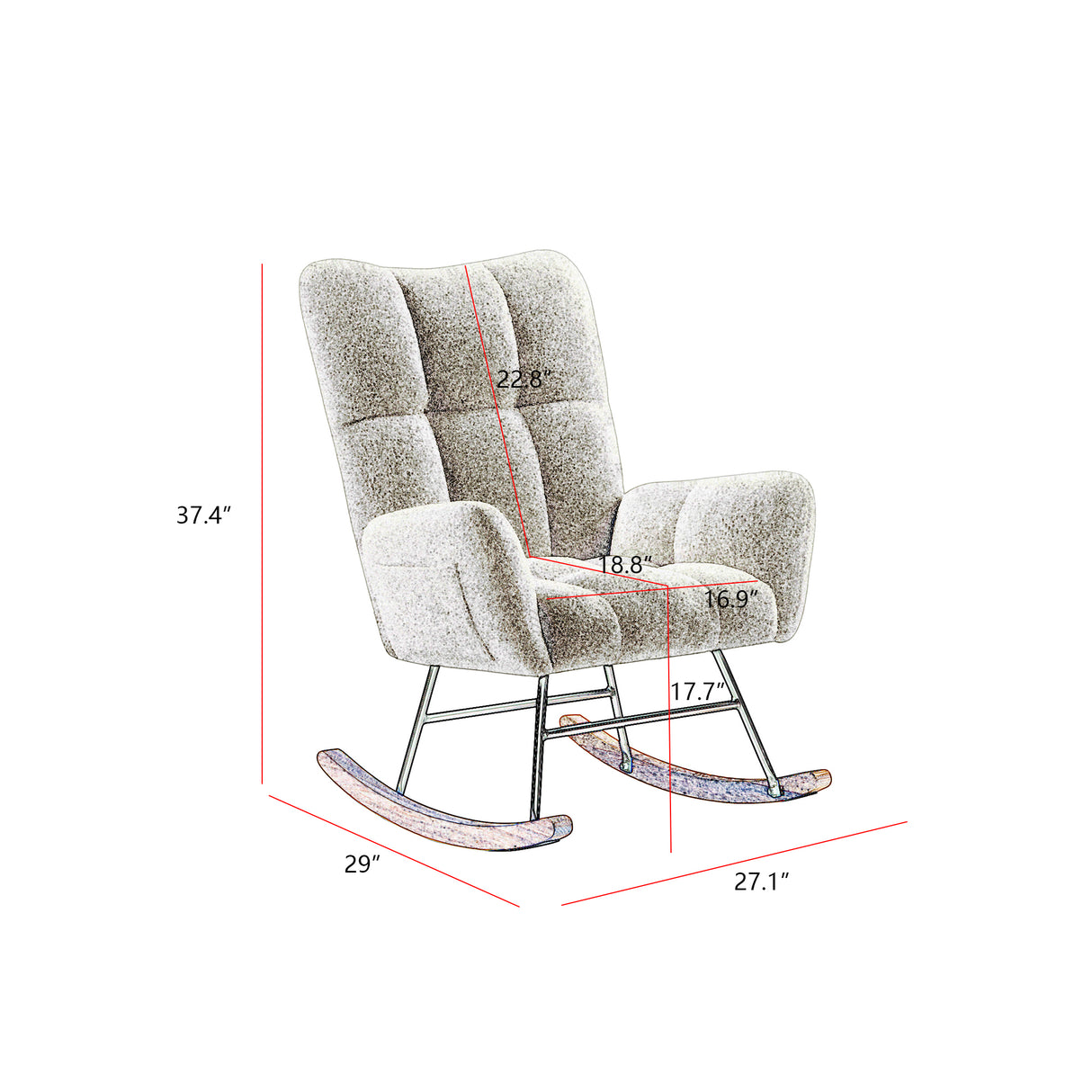 off white teddy fabric rocking chair - V.I.P Digital Presence