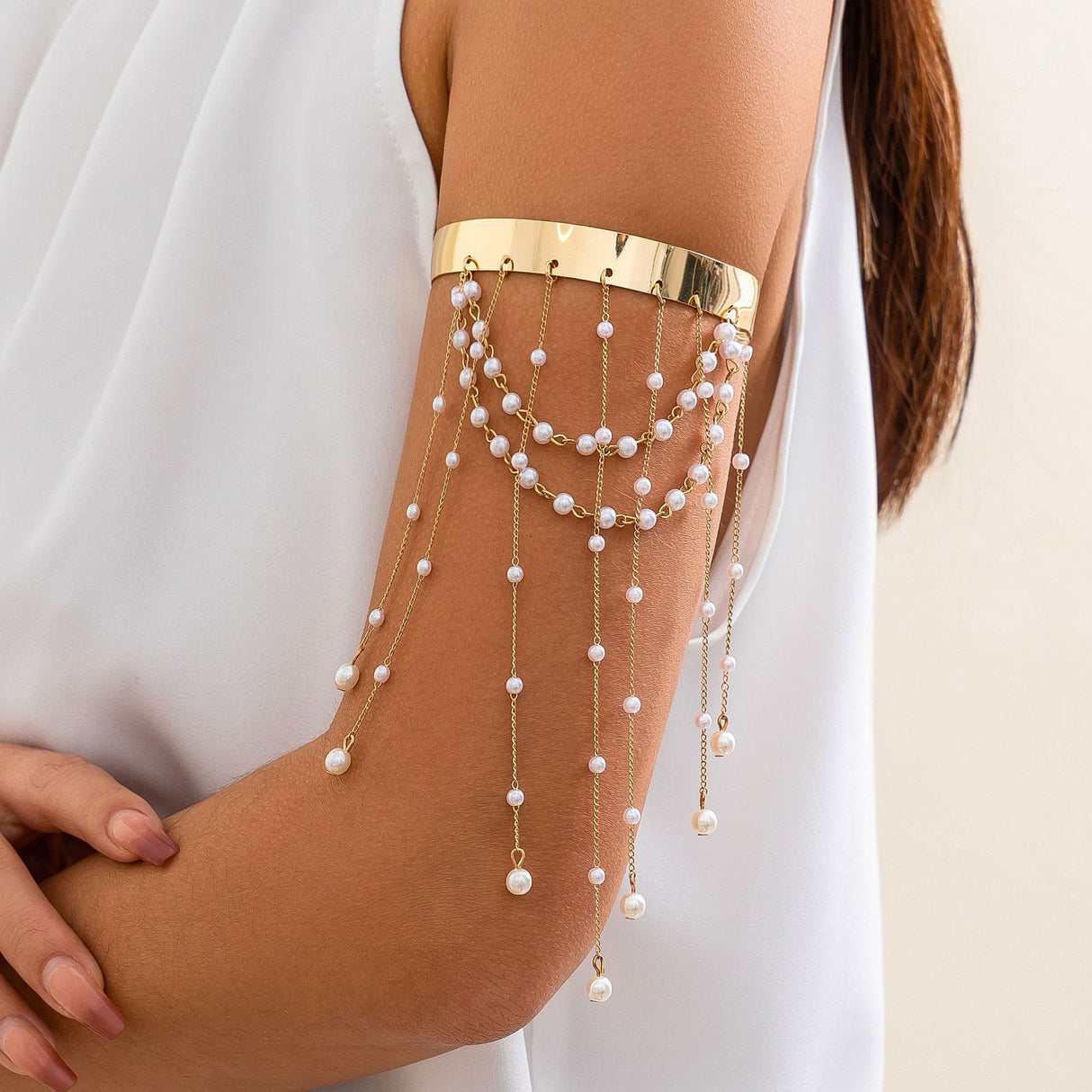 Western style beaded tassel arm chain jewelry Bohemian love arm bracelet for women - V.I.P Digital Presence
