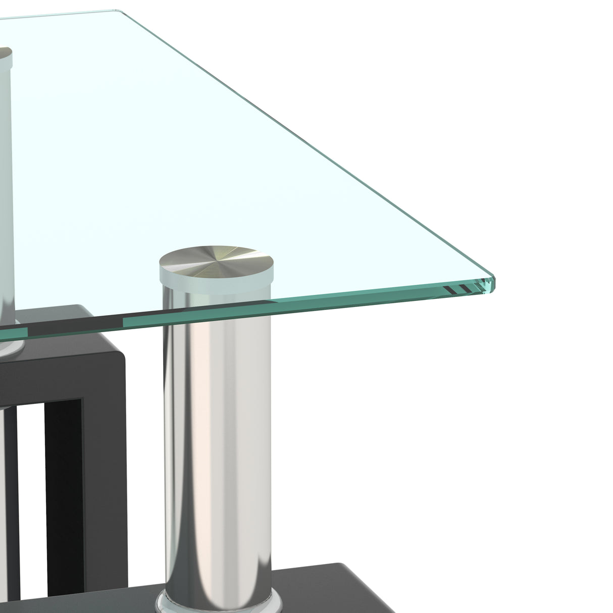 1-Piece Modern Tempered Glass Tea Table Coffee Table End Table, Square Table for Living Room, Transparent/Black - V.I.P Digital Presence